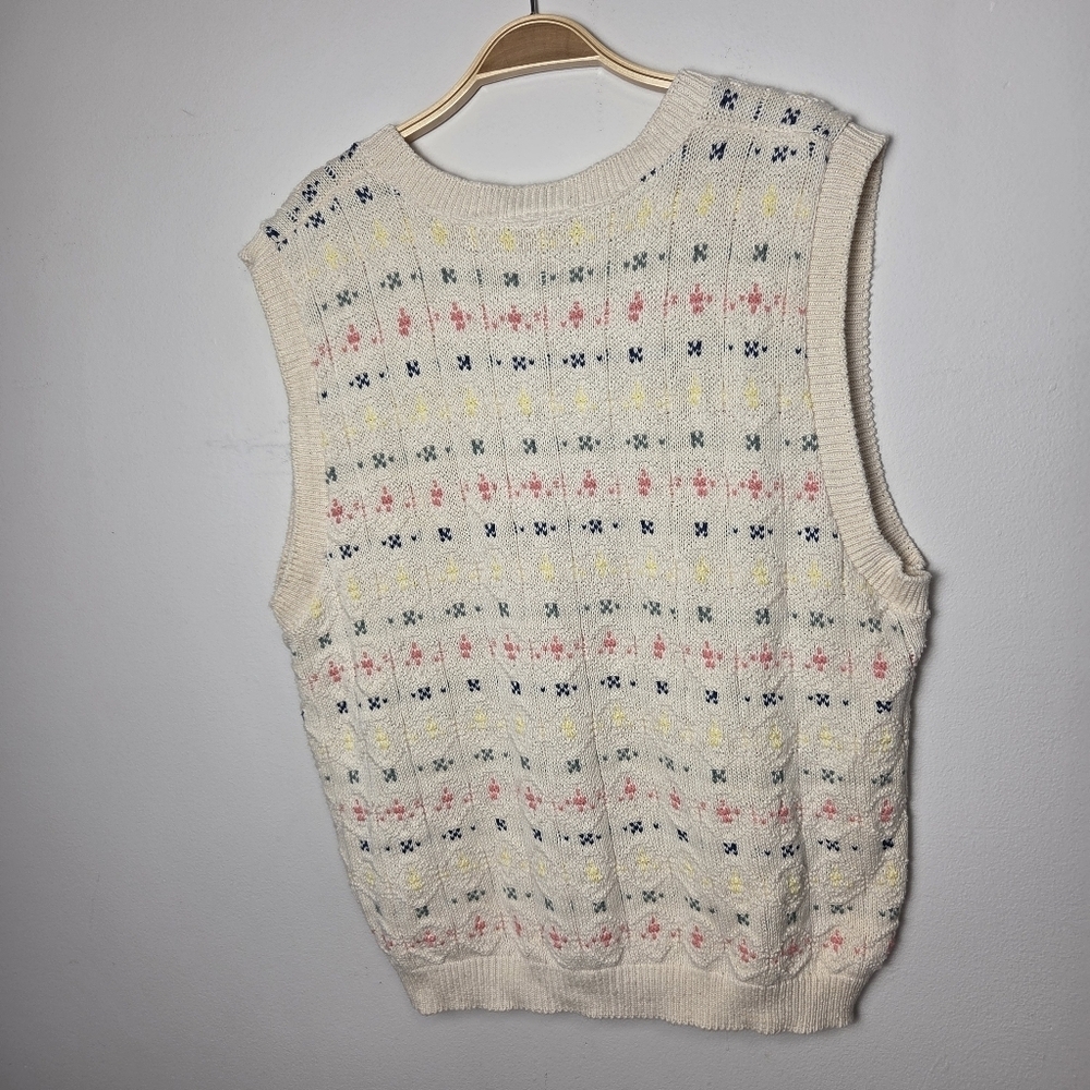 Vintage Northern Reflections Cotton Knit Button Front Vest - Picture 11 of 14